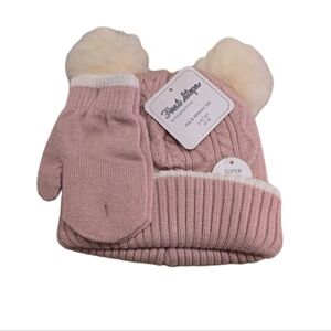 B2G1F- First Steps Toddler Girl Hat and Mittens Set